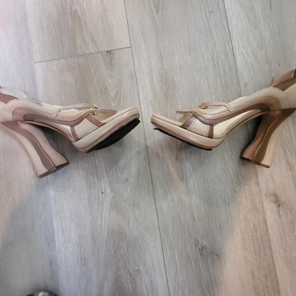 Prada Vintage Taupe Sandal, 36.5 - Picture 2 of 6